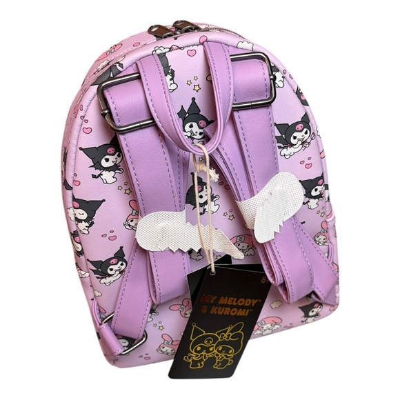 Sanrio Loungefly My Melody & Kuromi Angel & Devil Purple Mini Backpack - Picture 4 of 6